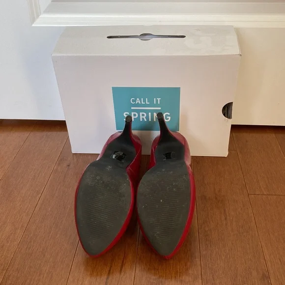 Call It Spring. Size 7.5 heels. Red - Picture 4 of 6